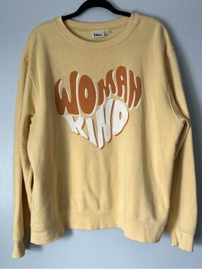 Heart shaped “Woman Kind" pullover crewneck sweatshirt